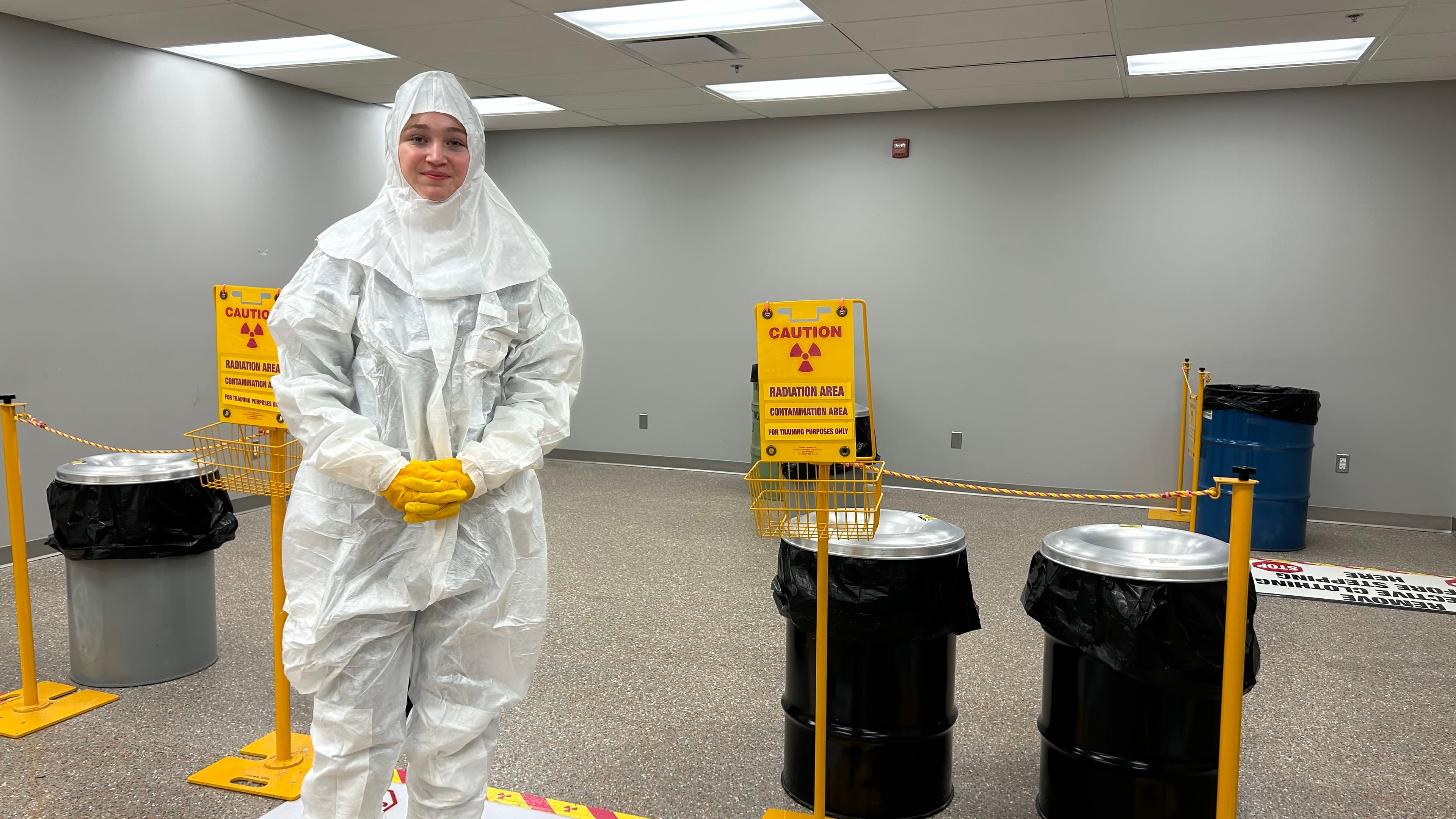 Visual representation for tip: Jazmin with the pic of the year during her visit to the Fermi-2 power plant in Michigan.