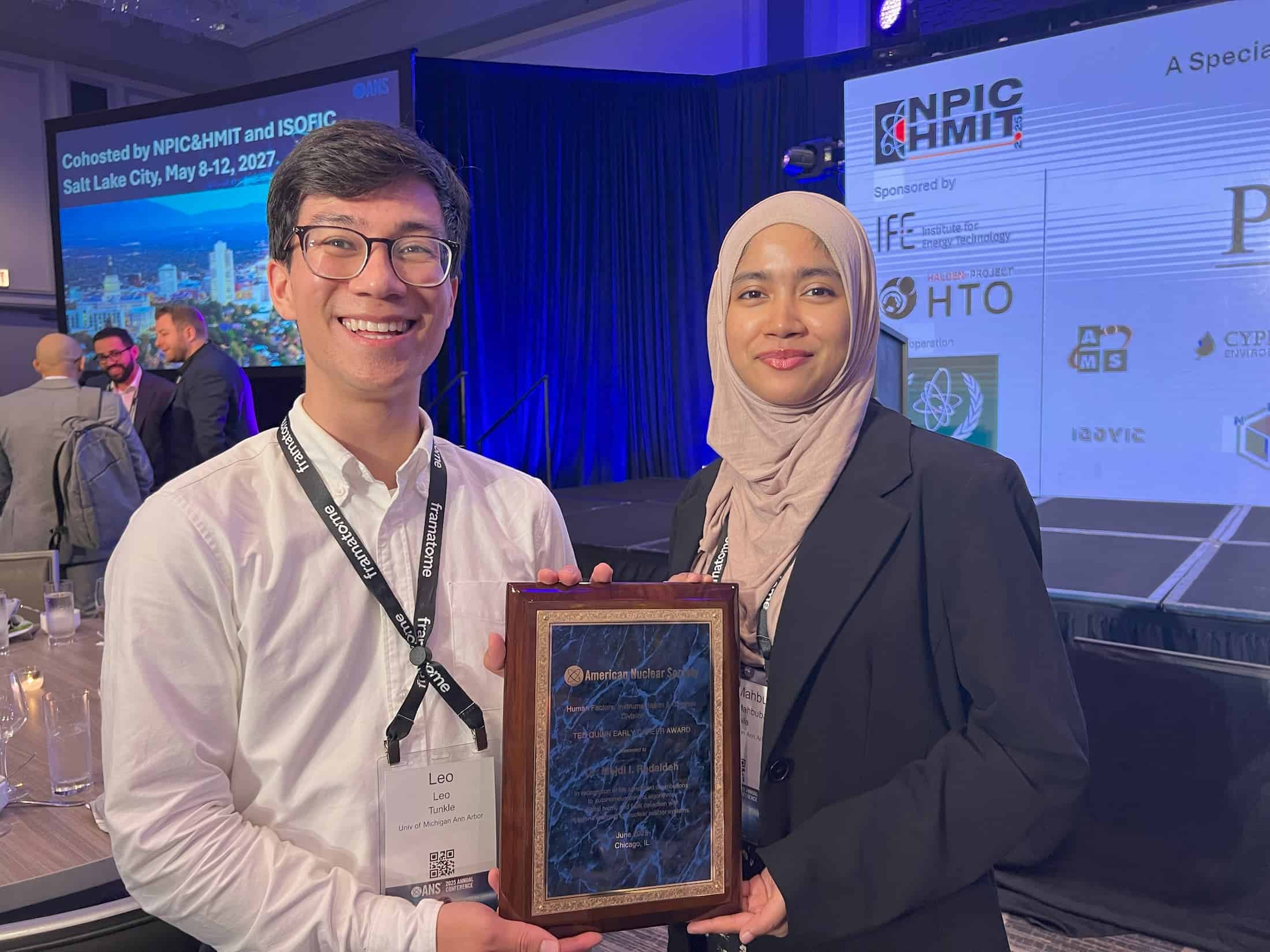 Majdi Radaideh receives ANS Ted Quinn Early Career Award